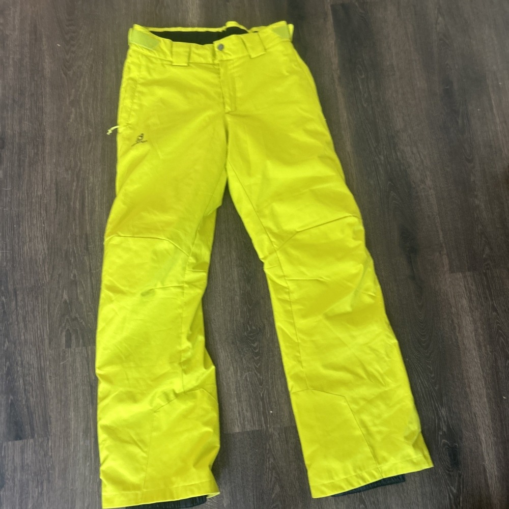Salomon Ski Pants Mens Medium Neon Advance Skin Dry 10k /10k Snow Snowboard MINT